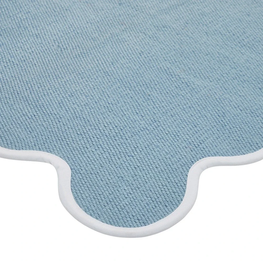 My Texas House Blue Scallop Indoor/Outdoor Layering Rug, 24x38‎